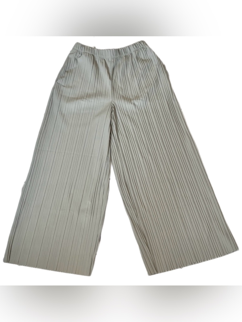 Oak + Fort Pleated Wide Leg Trousers Culottes in Light Sage, Size OS, Size S/M